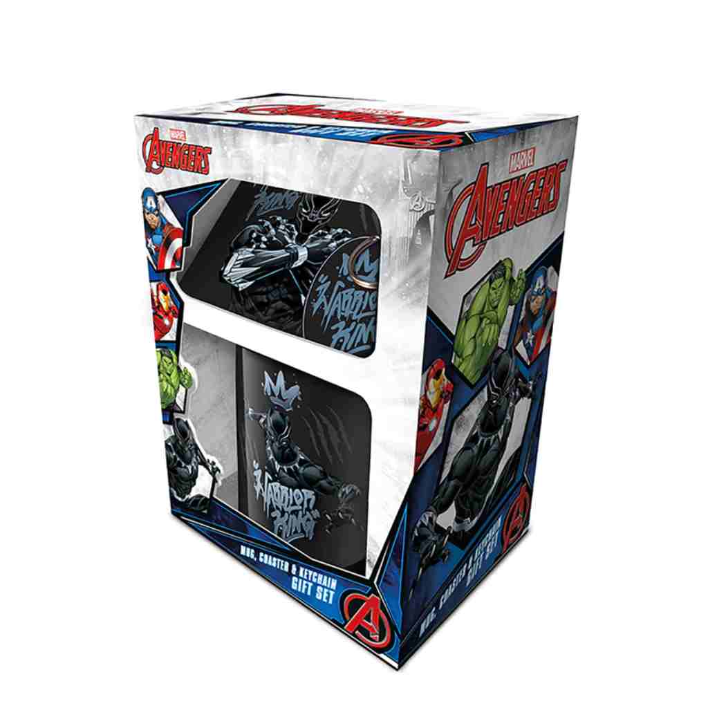 Pyramid - Black Panther - Warrior King Mug, Coaster And Keychain Set