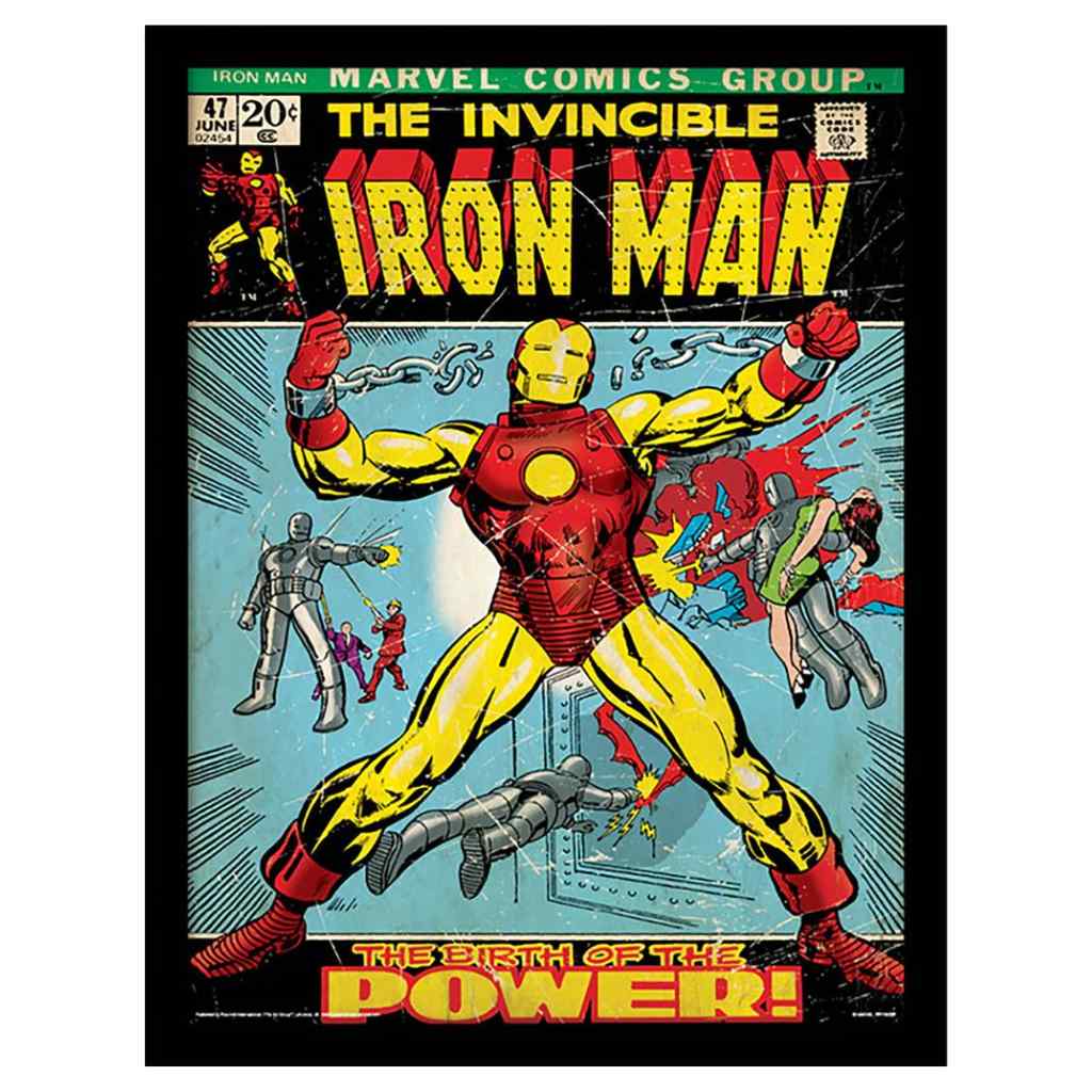 Pyramid - Iron Man Birth Of Power - Wooden Frame