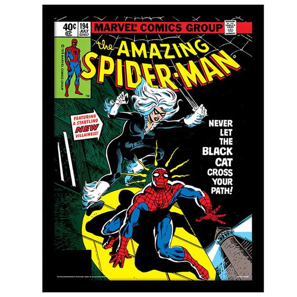 Pyramid - Spider-Man Black Cat - Wooden Frame