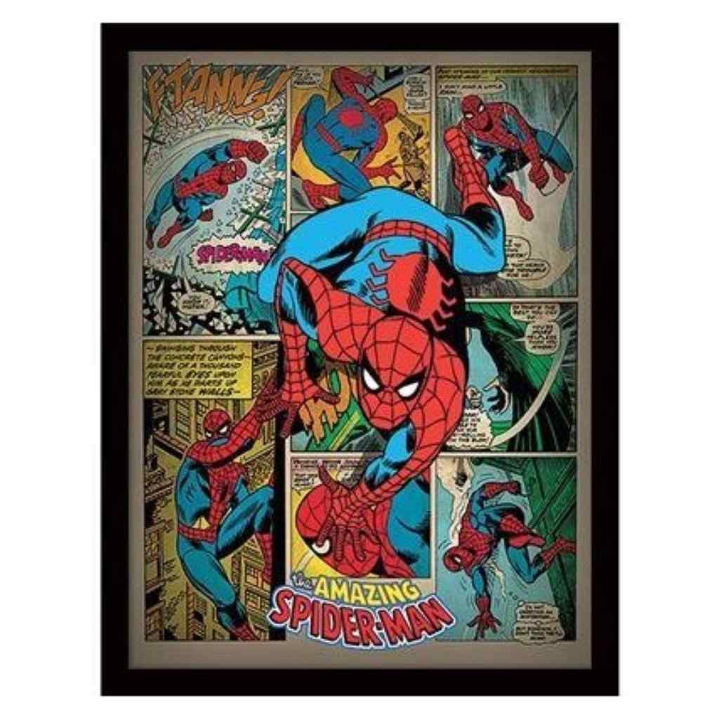 Pyramid - Spider-Man Retro - Wooden Frame