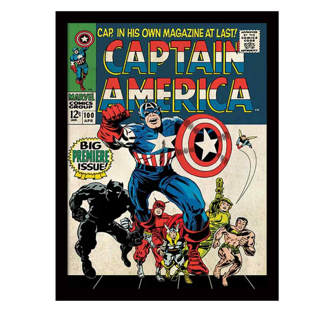 Pyramid - Captain America Premiere Wooden Frame
