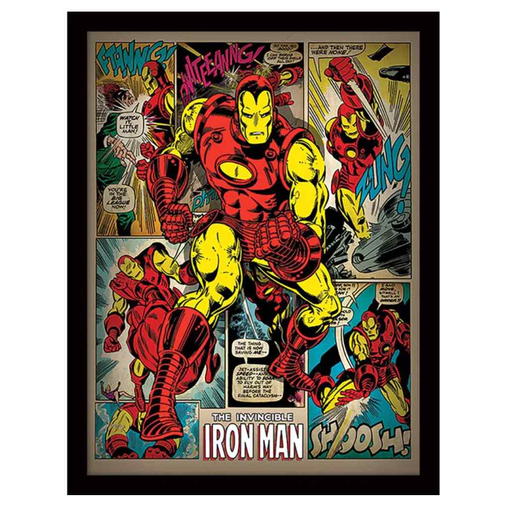 Pyramid - Iron Man Retro - Wooden Frame