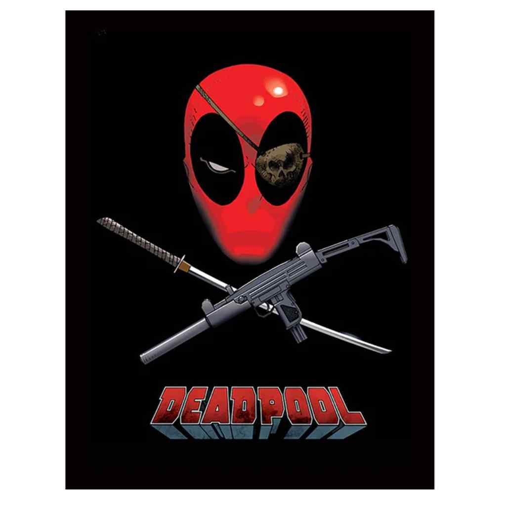Pyramid - Deadpool Eye Patch - Wooden Frame