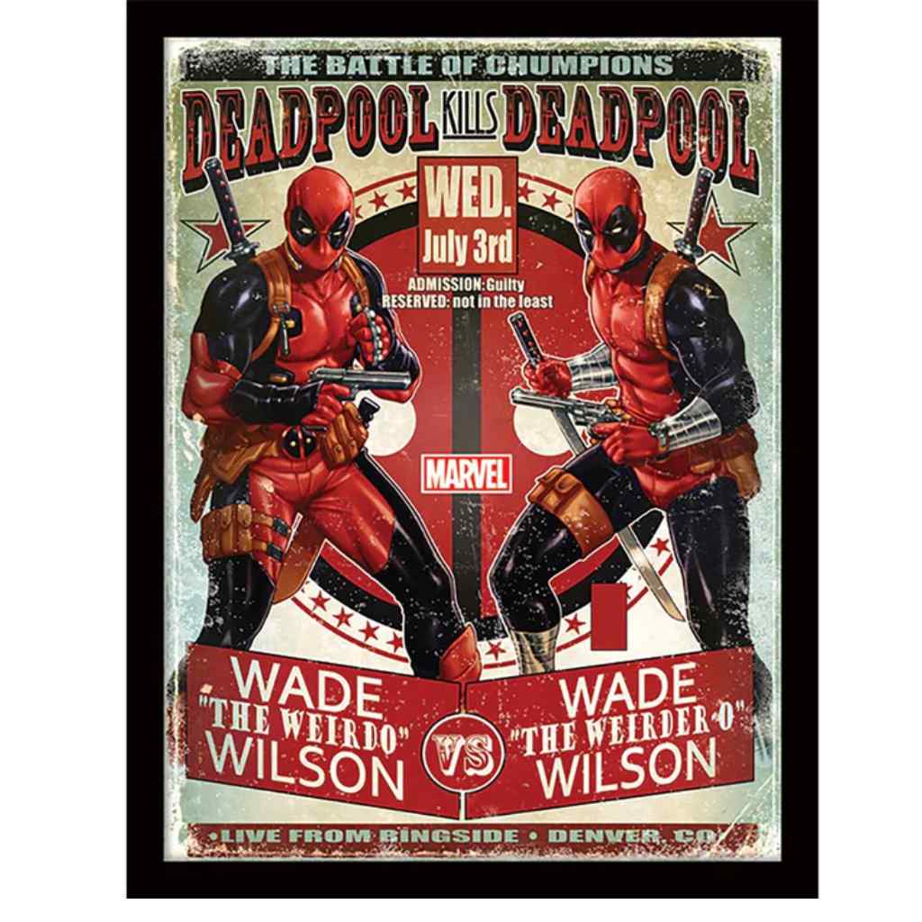 Pyramid - Deadpool Wade Vs Wade - Wooden Frame