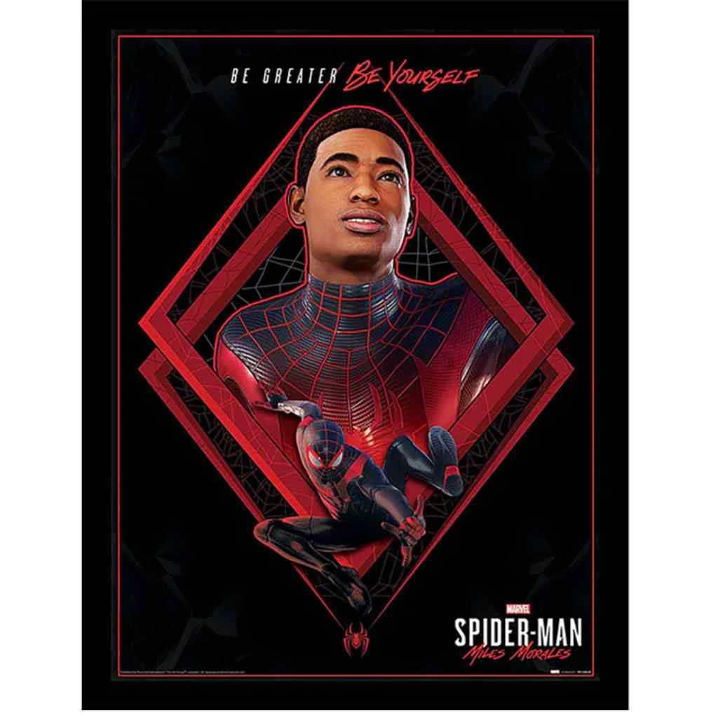 Pyramid - Spider-Man Miles Morales Be Greater - Wooden Frame
