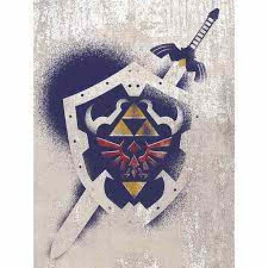 Pyramid - The Legend Of Zelda - Hylian Shield Stencil 30X40 Frame