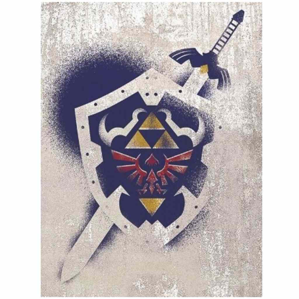 Pyramid - The Legend Of Zelda - Hylian Shield Stencil 60X80 Frame