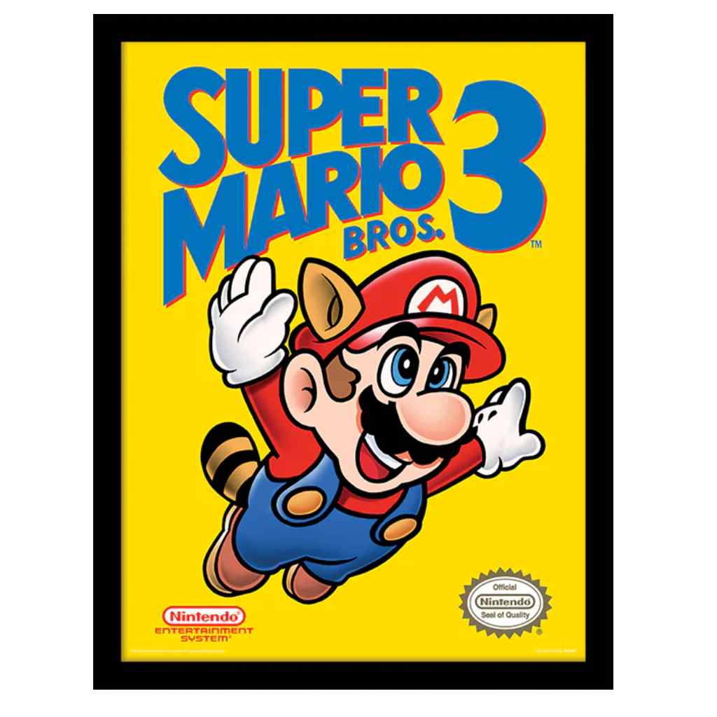 Pyramid - Super Mario Bros. 3 - Nes Cover Framed