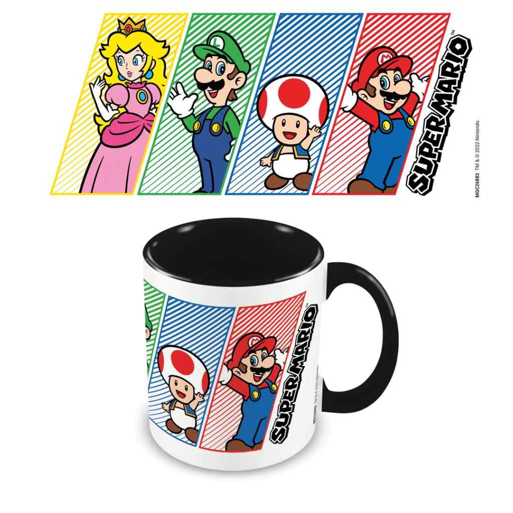 Pyramid - Super Mario - 4 Colour Black Coloured Inner Pod Mug