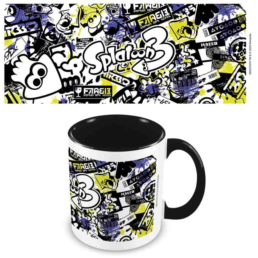 Pyramid - Splatoon 3 - Graffiti Black Coloured Inner Mug