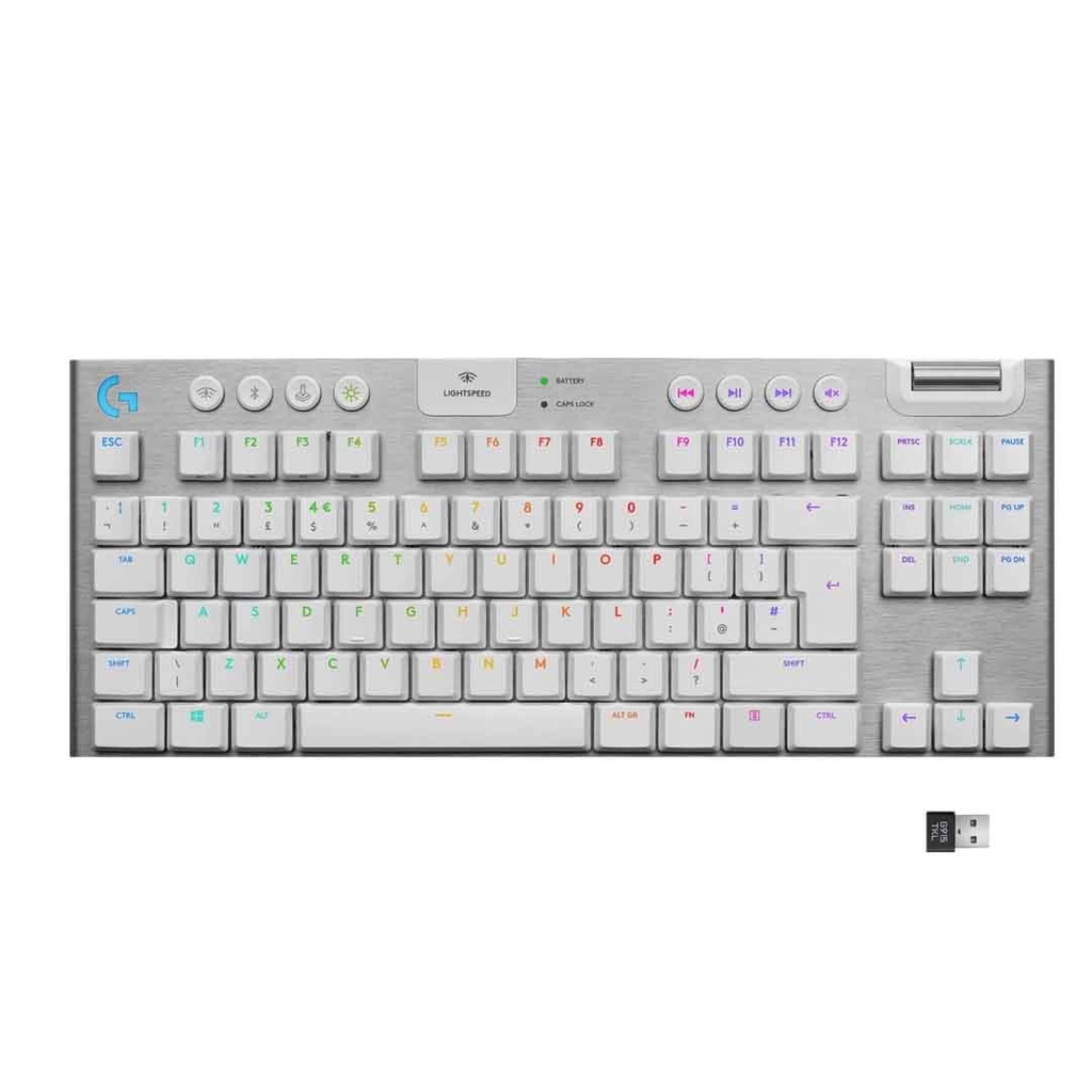 Logitech G915 TKL Tenkeyless Lightspeed Wireless RGB Mechanical Gaming Keyboard - White