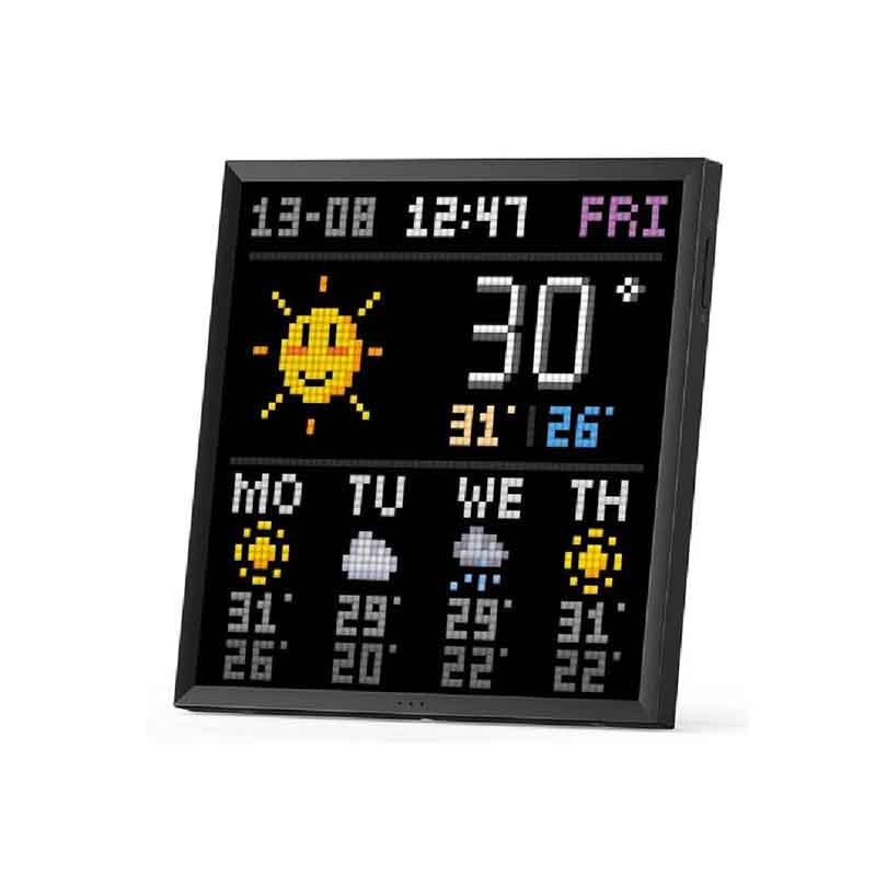 Divoom Pixoo64 64x64 Pixel Art LED Display Social Media Counter - Black