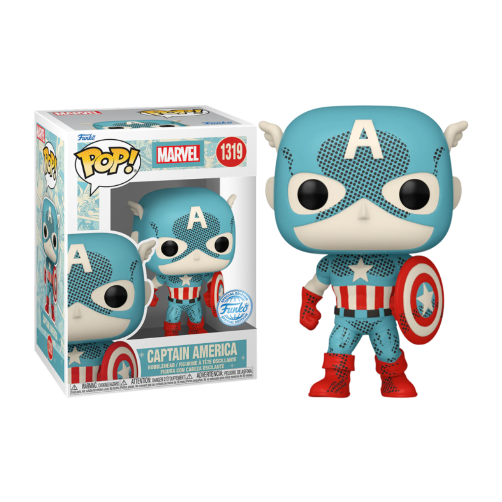 Funko Pop! Marvel: D100 - Retro Captain America (Exc) Figure