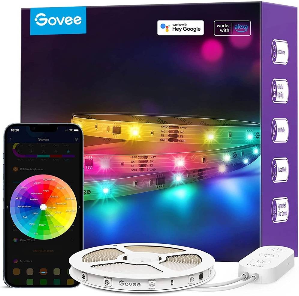 Govee RGBIC Basic Wi-Fi + Bluetooth LED Strip Lights (10 Meter)