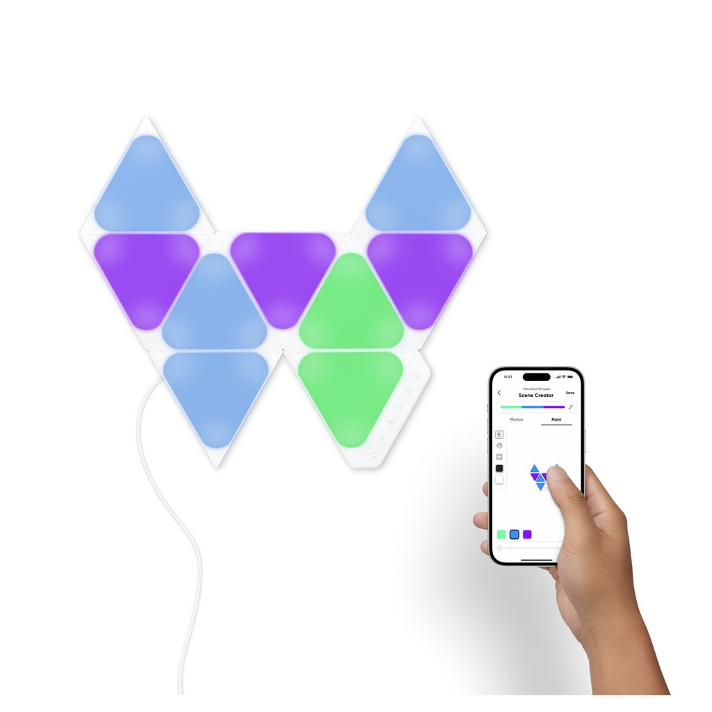 Nanoleaf - Shapes - Triangles Mini - Starter Kit - White - 9 Pack 