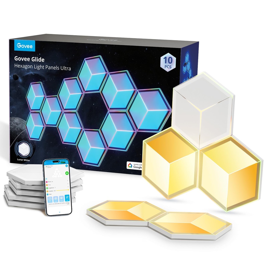 Govee Glide Hexagon Light Panels Ultra Meteor Grey 7 Pack