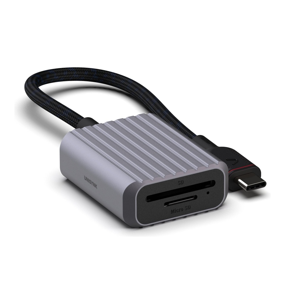 UNISYNK USB-C TO CARD ADAPTER SD MICROSD GREY