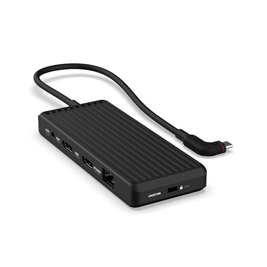 UNISYNK 10 PORT HUB USB C 100W DUAL SCREEN BLACK