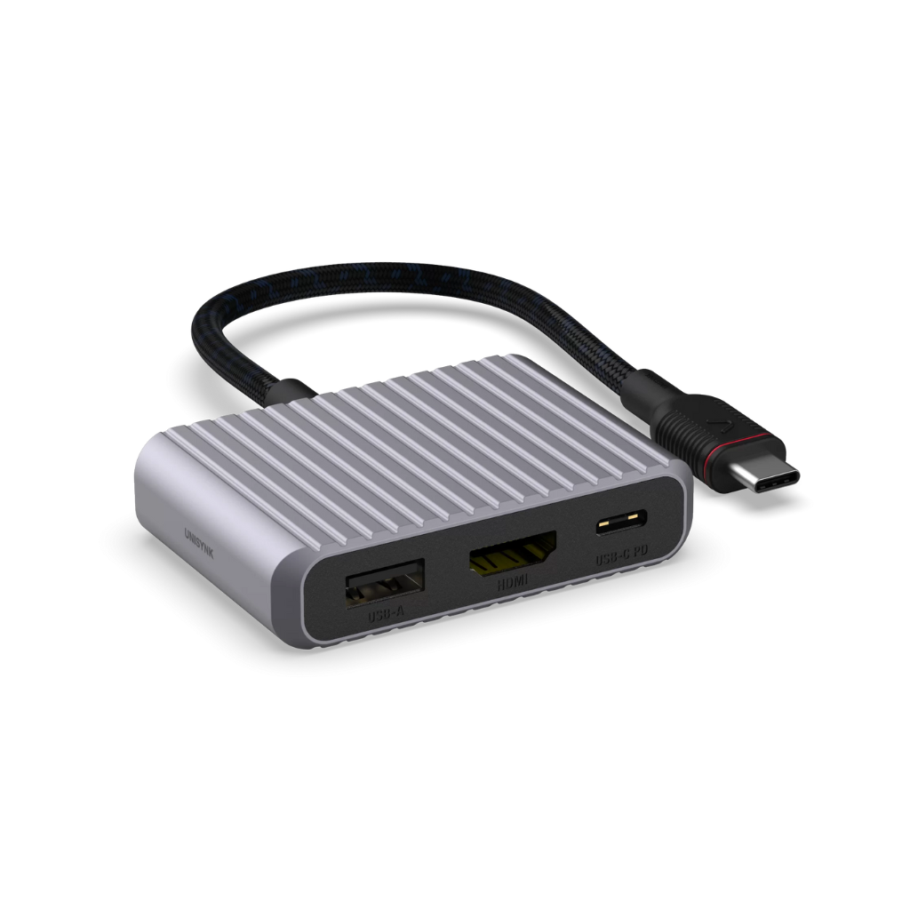 UNISYNK 3 PORT USB C HUB V2 GREY