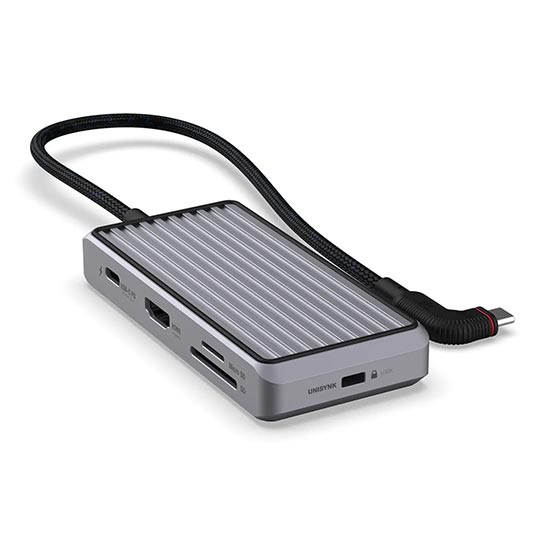 UNISYNK 8 PORT USB C HUD V2 GREY