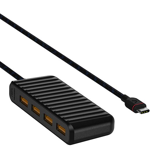 UNISYNK USB-C TO 4X USB-A MINI HUB 10GBPS BLACK