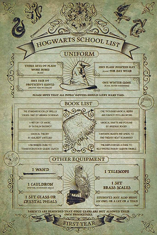 Pyramid  Harry Potter - Hogwarts School List - Maxi Poster
