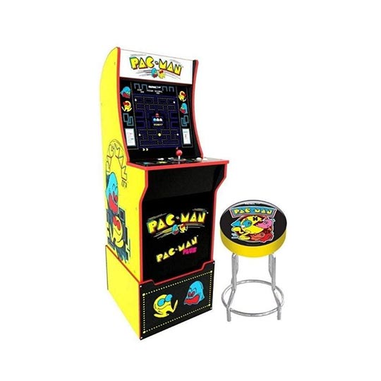 Arcade1Up Pacman with License Riser, Light Up Marquee and Stool