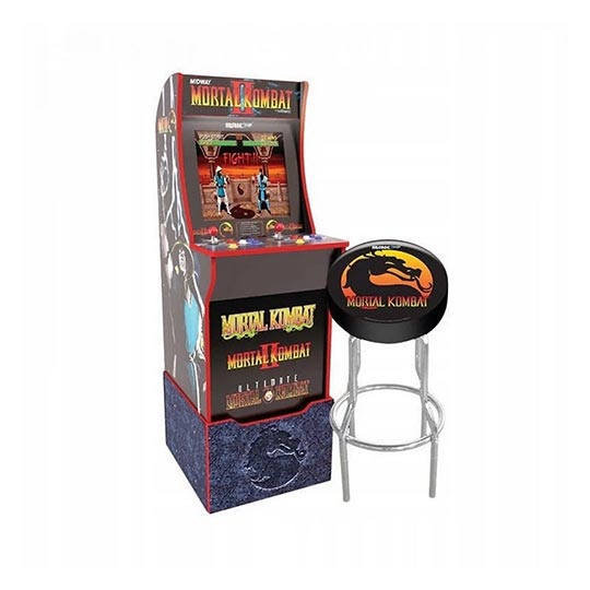 Arcade1Up Mortal Kombat II with License Riser, Light Up Marquee and Stool