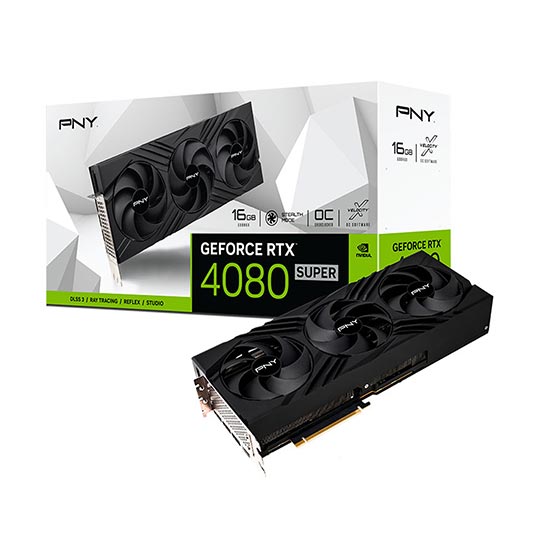 PNY Geforce RTX 4080 Super 16GB Triple Fan Graphics Card Over Clocked