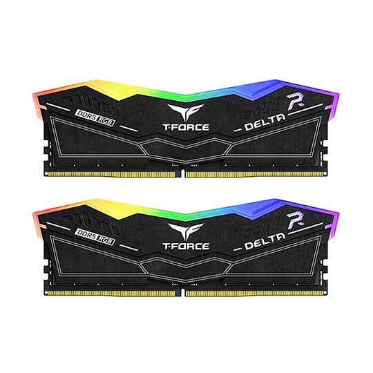 TeamGroup T-Force Delta RGB Black 64GB (2x 32GB) DDR5 6000 Desktop Memory, 288-Pin PC RAM, 38 CAS Latency, Intel XMP 3.0 Chipset, Black 