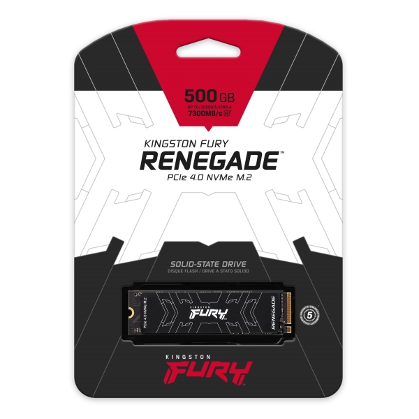  Kingston Fury Renegade 500GB SSD, M.2 2280, PCIe 4.0 NVMe, Read/Write 7300/3900MB/s, Random Read/Write: 450K/900K IOPS 