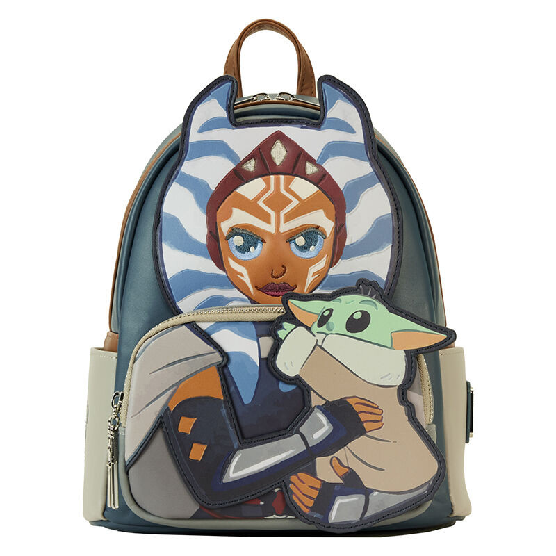Loungefly! Leather: Mandalorian Ahsoka Holding Grogu Mini Backpack - Figure