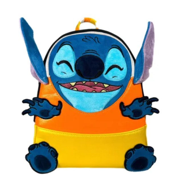 Loungefly! Leather: Disney Stitch Candy Corn Sequin Mini Backpack