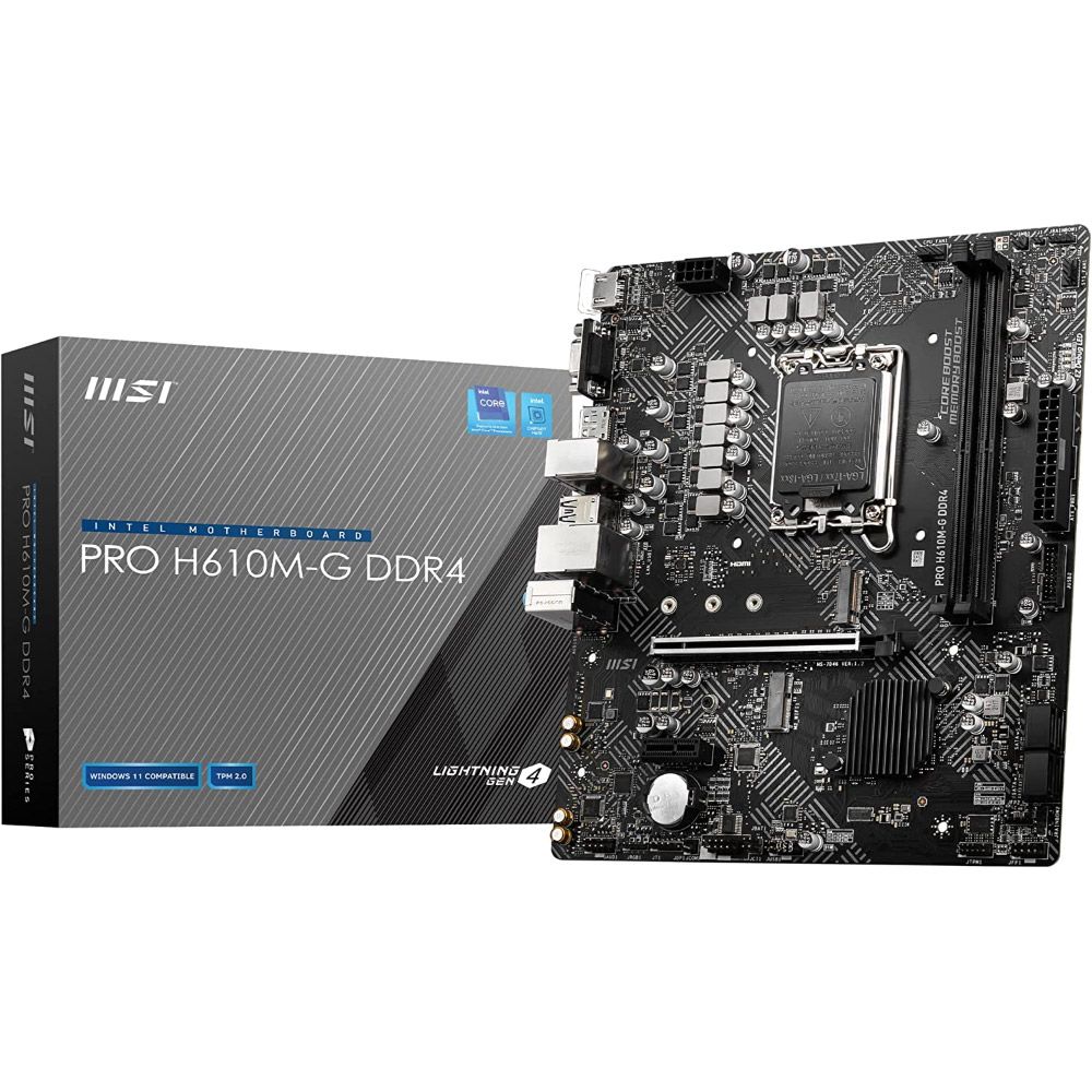 MSI PRO H610M-G DDR4 Motherboard (12th/13th/14th Gen Intel Core)