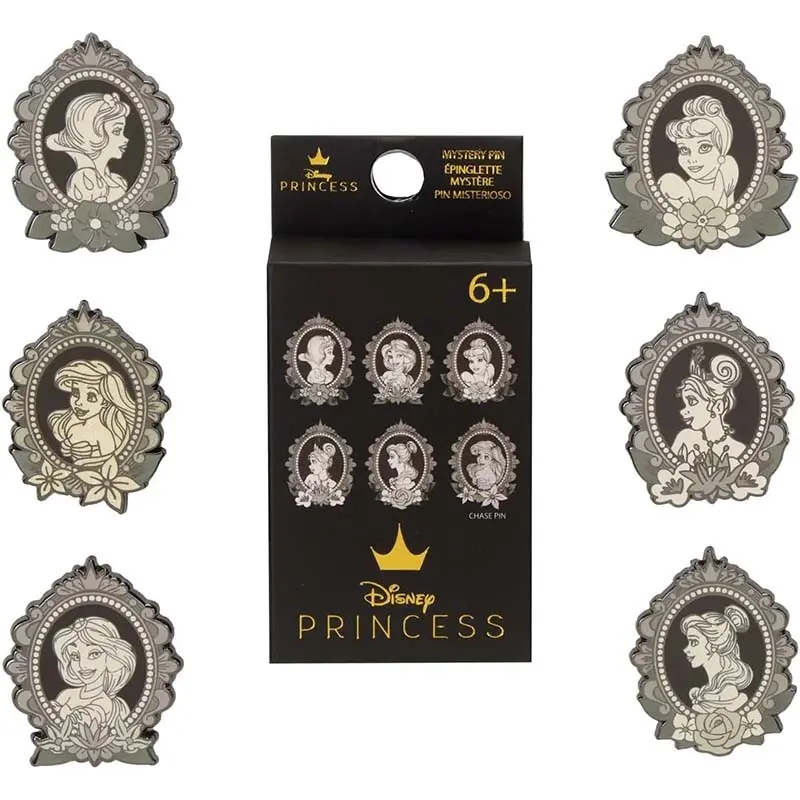 Loungefly! Blind Box Pin: Disney Princesses Cameo Mystery Box Pins
