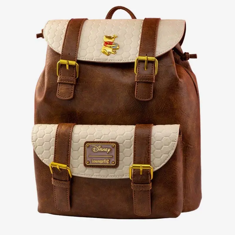 Loungefly! Leather: Disney Pooh Honey Comb Mini Backpack
