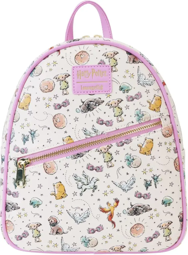 Loungefly! Leather: Harry Potter Luna And Creatures All-over-print Mini Backpack