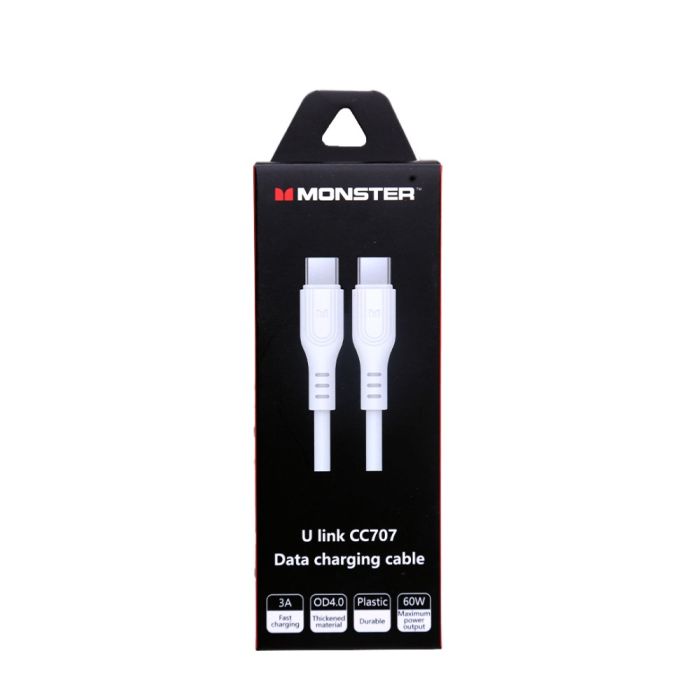 Monster U Link CC707 Data Charging Cable White