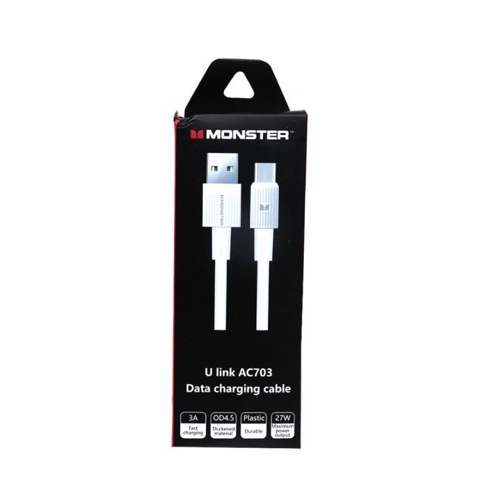Monster U Link AC703 Data Charging Cable White