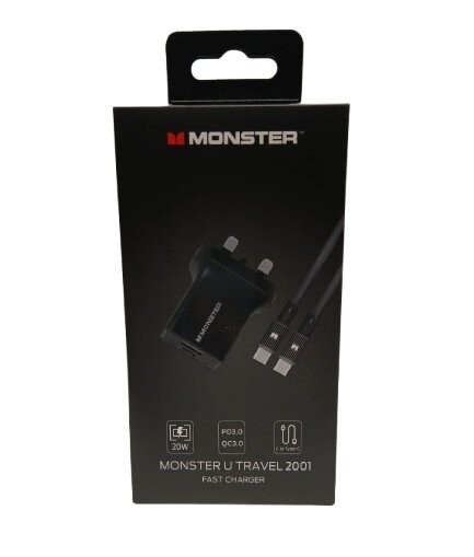 Monster U Travel 2001 Fast Charger Black