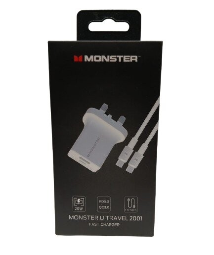 Monster U Travel 2001 Fast Charger White