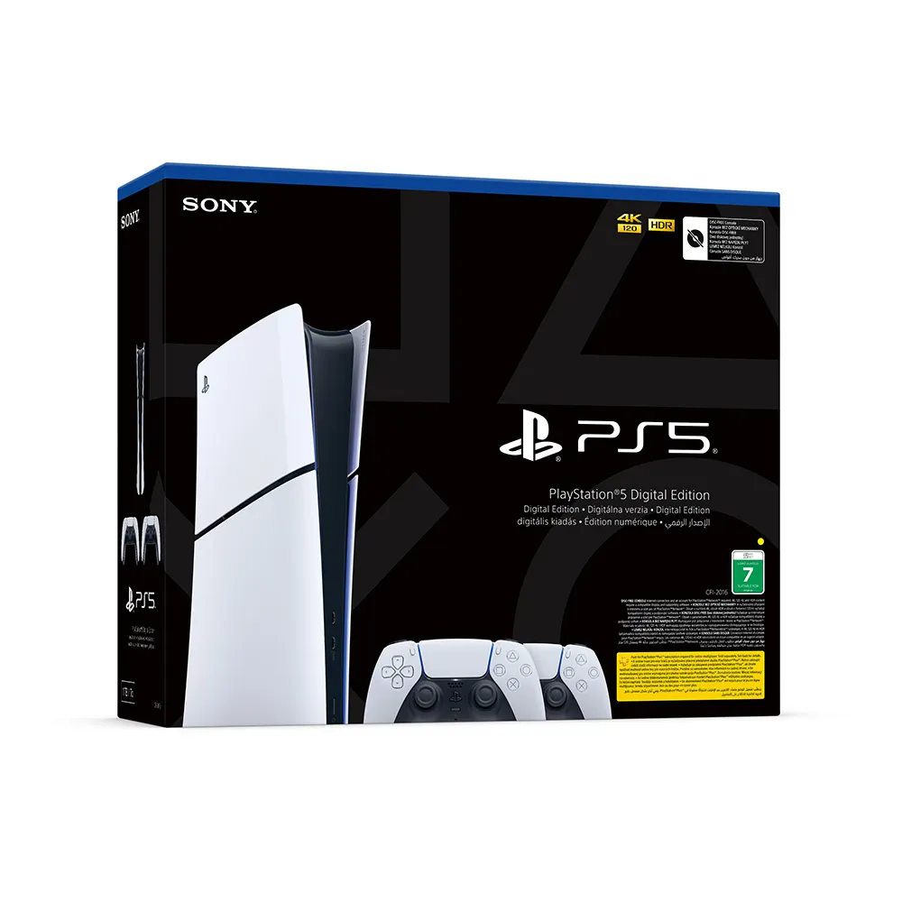 Sony PS5 Slim Digital Console with Extra DualSense Controller Bundle