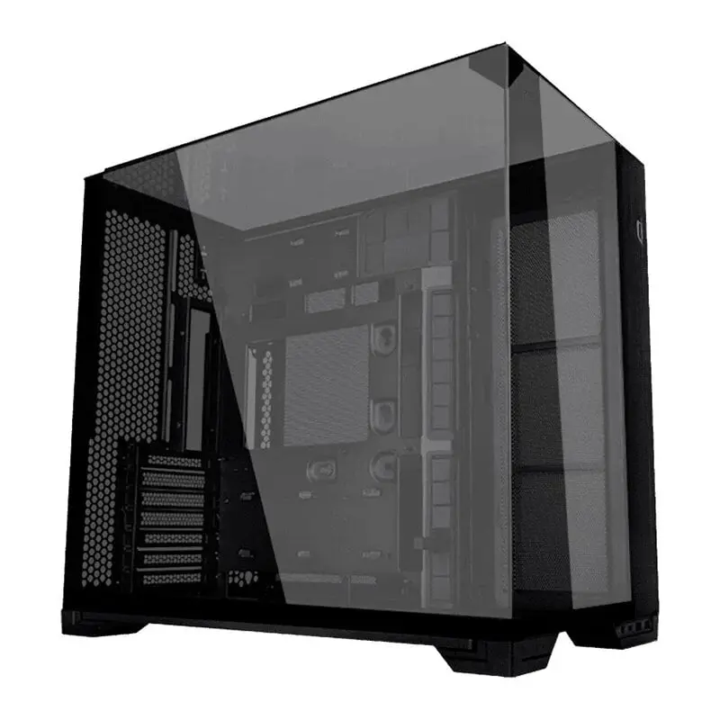 Lian Li O11 Vision Compact Dual-Chamber Mid-Tower Triple Tempered Glass ATX Case - Black