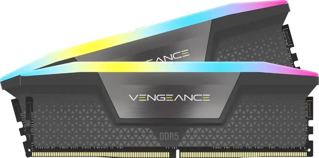 Corsair Vengeance RGB DDR5 32GB (2x16GB) DDR5 6400MHz CL32 AMD Expo Intel XMP iCUE Compatible Computer Memory – Gray