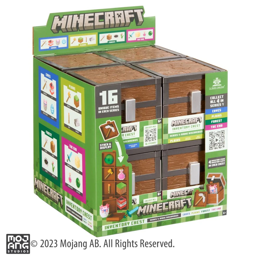 Noble Collection: Minecraft - Lot Chest Set CDU (2 each of Caves, Forest, Plains and The End).