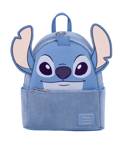 Loungefly! Leather: Disney Stitch Minimal Corduroy Mini Backpack