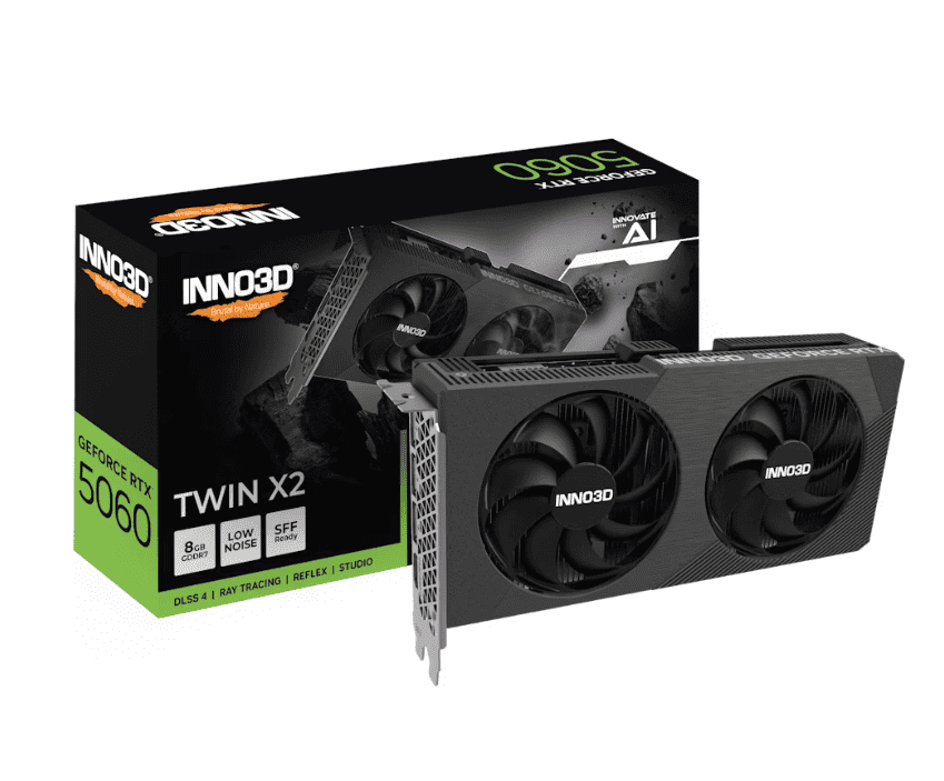 INNO3D Twin X2 Geforce RTX 5060 8GB Graphics Card- Black