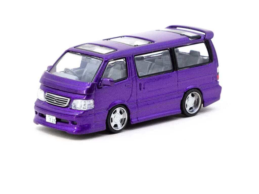 Tarmac 1/64 Toyota Hiace Wagon Custom Road64 Purple Diecast Car