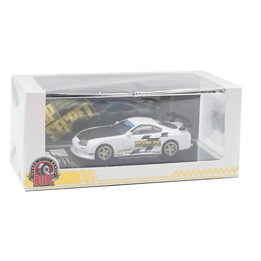 BM Creations 1/64 Toyota Top Secret GT 300 Supra JZA80 White Diecast Car