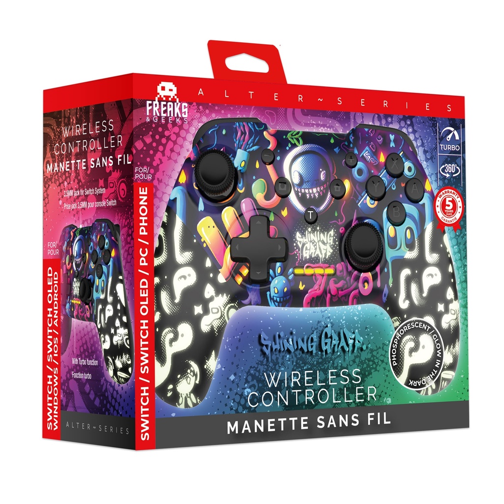 Freaks & Geeks Nintendo Switch/PC Wireless Controller : Shining Graff